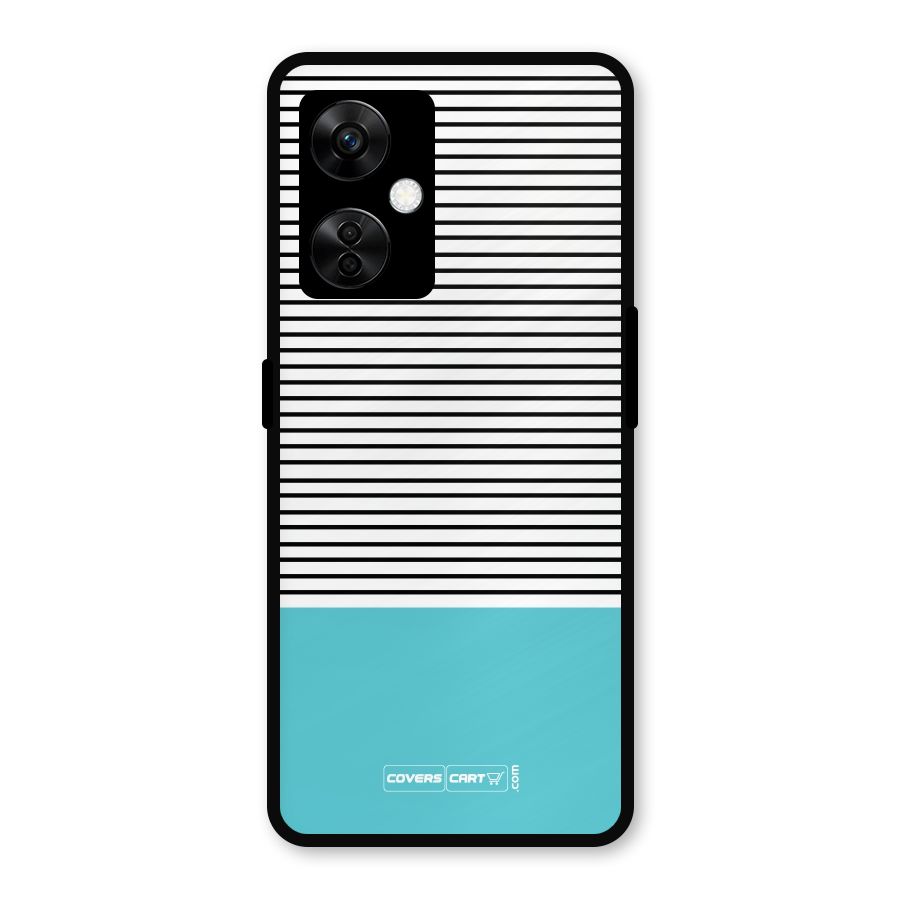 Deep Sky Blue Stripes Metal Back Case for OnePlus Nord CE 3 Lite