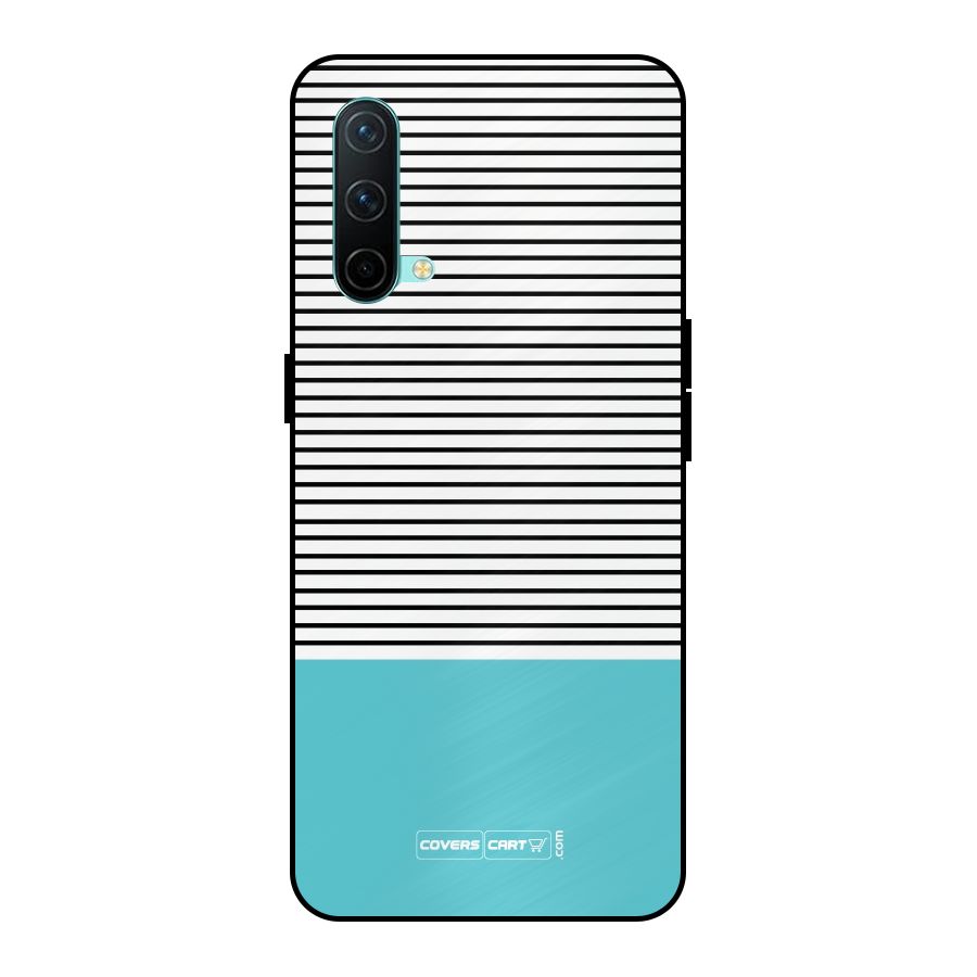 Deep Sky Blue Stripes Metal Back Case for OnePlus Nord CE 5G