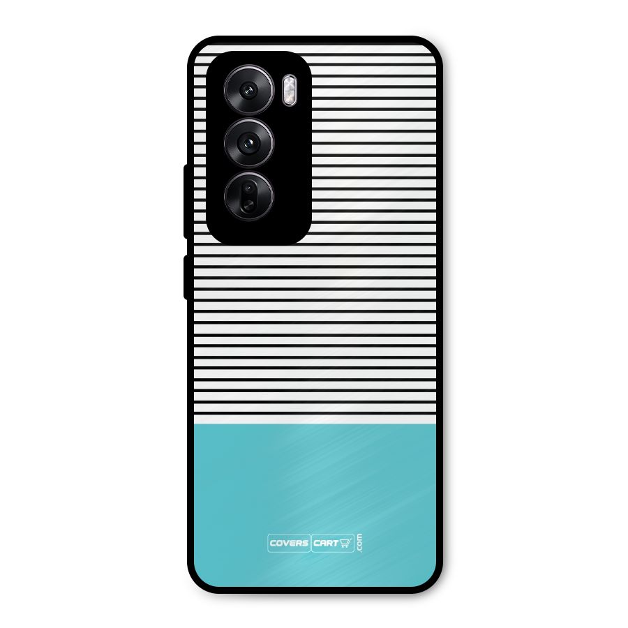 Deep Sky Blue Stripes Metal Back Case for Oppo Reno12