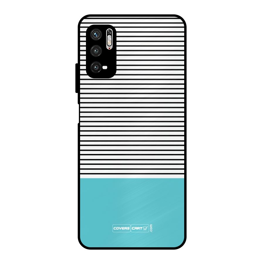Deep Sky Blue Stripes Metal Back Case for Poco M3 Pro 5G
