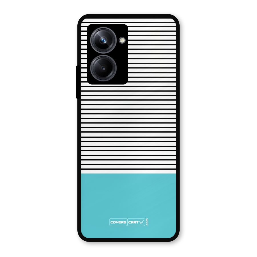 Deep Sky Blue Stripes Metal Back Case for Realme 10 Pro