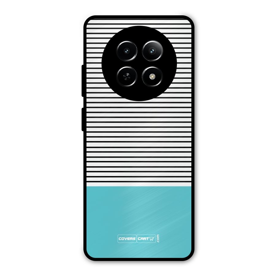 Deep Sky Blue Stripes Metal Back Case for Realme 13