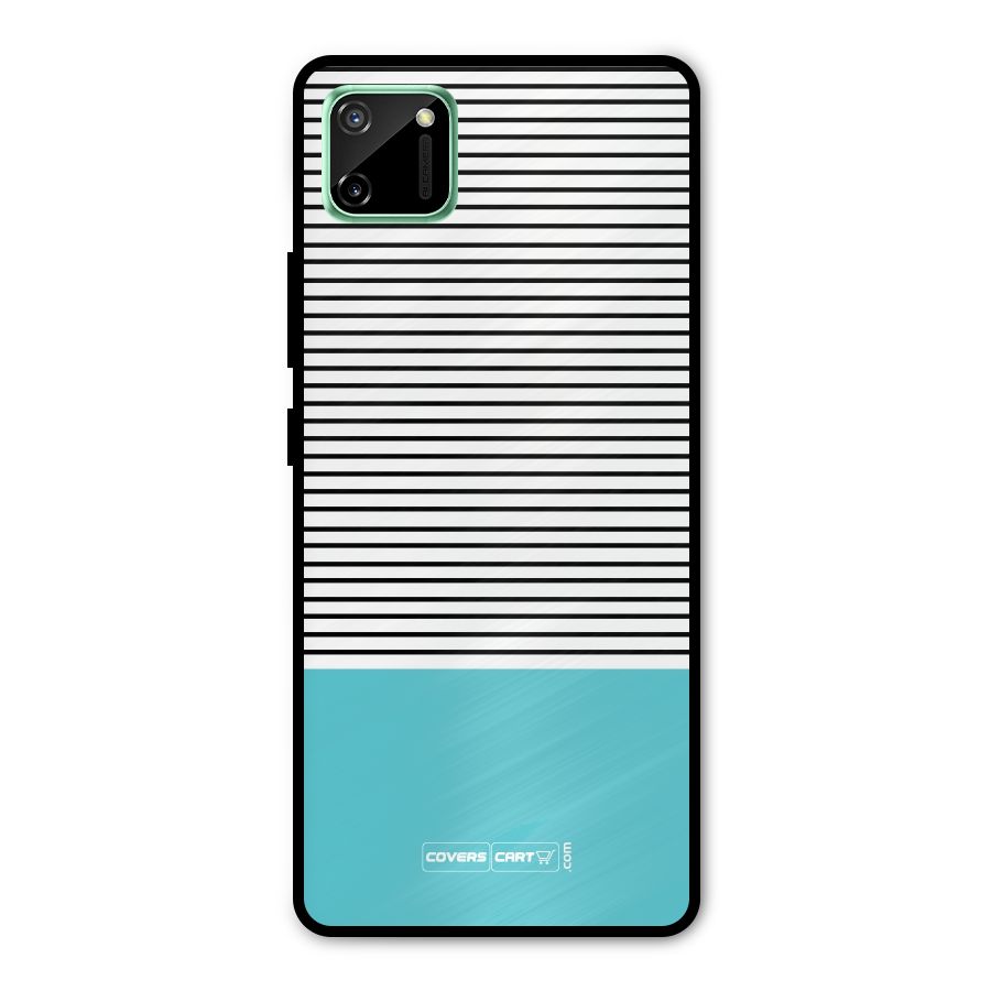 Deep Sky Blue Stripes Metal Back Case for Realme C11