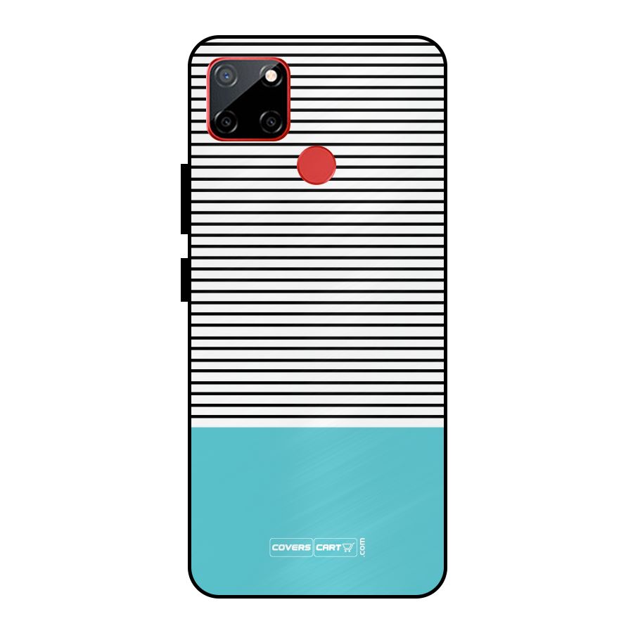 Deep Sky Blue Stripes Metal Back Case for Realme C12