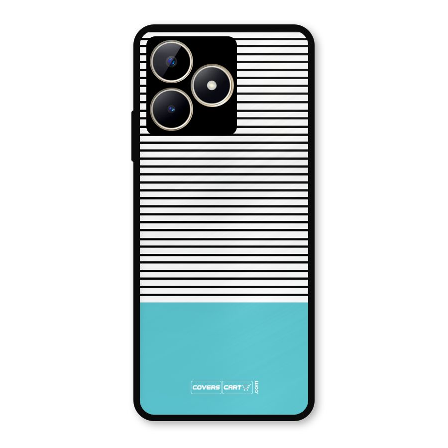 Deep Sky Blue Stripes Metal Back Case for Realme C53
