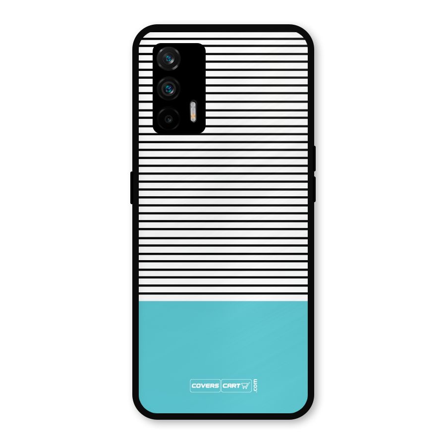 Deep Sky Blue Stripes Metal Back Case for Realme GT 5G
