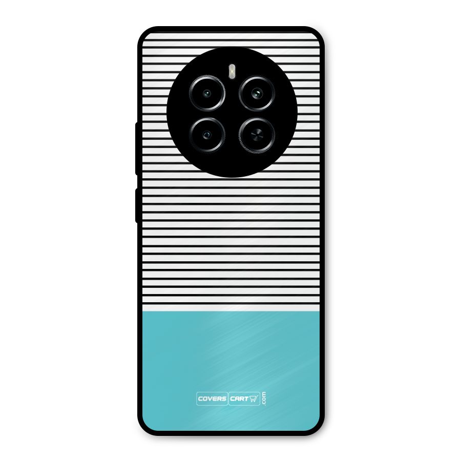 Deep Sky Blue Stripes Metal Back Case for Realme P1