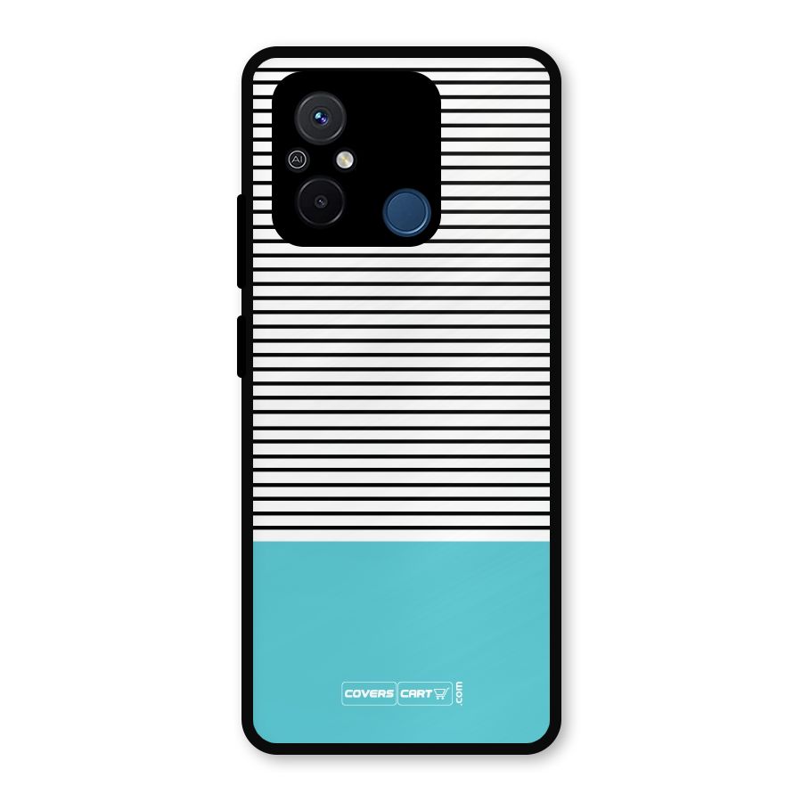 Deep Sky Blue Stripes Metal Back Case for Redmi 12C