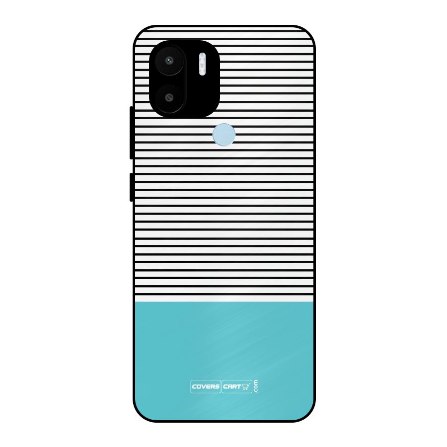 Deep Sky Blue Stripes Metal Back Case for Redmi A1+