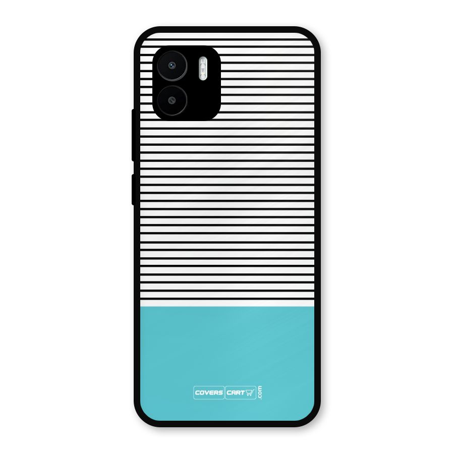 Deep Sky Blue Stripes Metal Back Case for Redmi A2