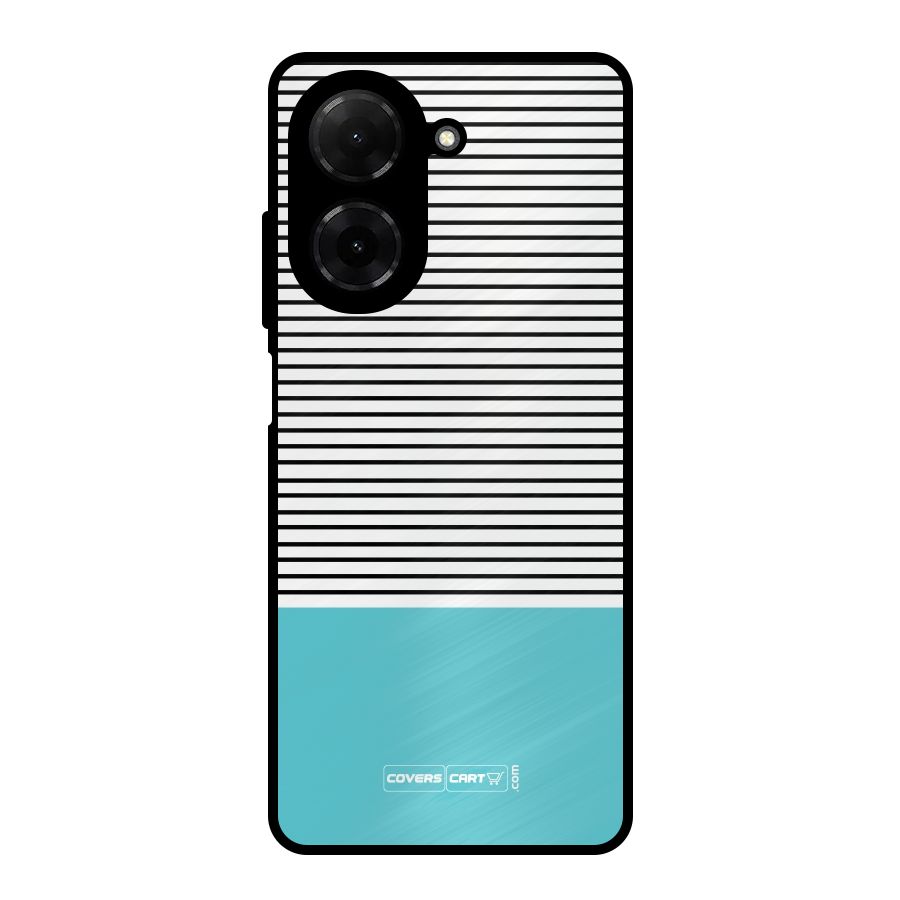 Deep Sky Blue Stripes Metal Back Case for Redmi A5 4G