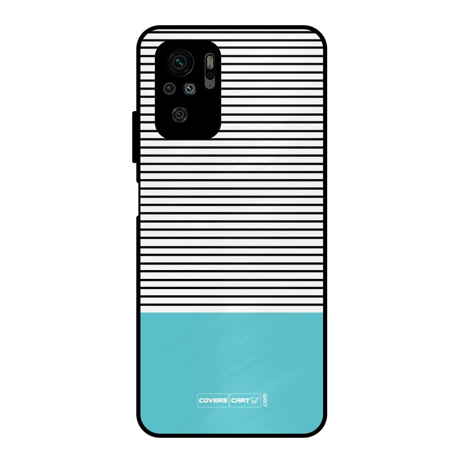 Deep Sky Blue Stripes Metal Back Case for Redmi Note 10S