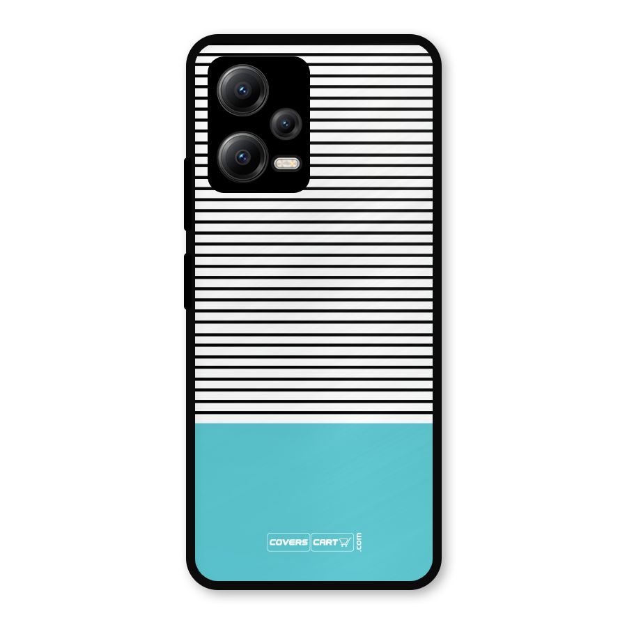 Deep Sky Blue Stripes Metal Back Case for Redmi Note 12 5G