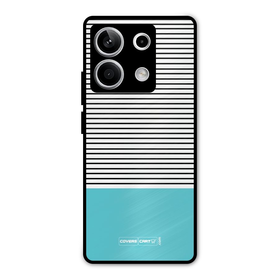 Deep Sky Blue Stripes Metal Back Case for Redmi Note 13 5G