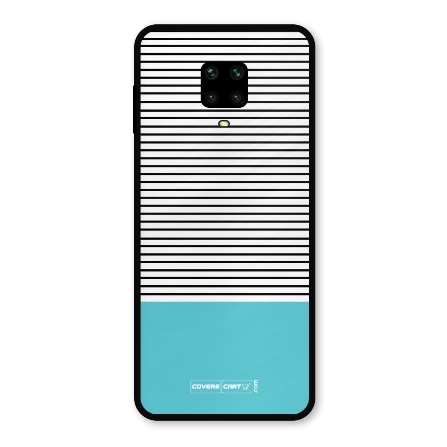 Deep Sky Blue Stripes Metal Back Case for Redmi Note 9 Pro Max