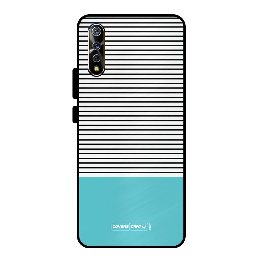 Deep Sky Blue Stripes Metal Back Case for Vivo S1