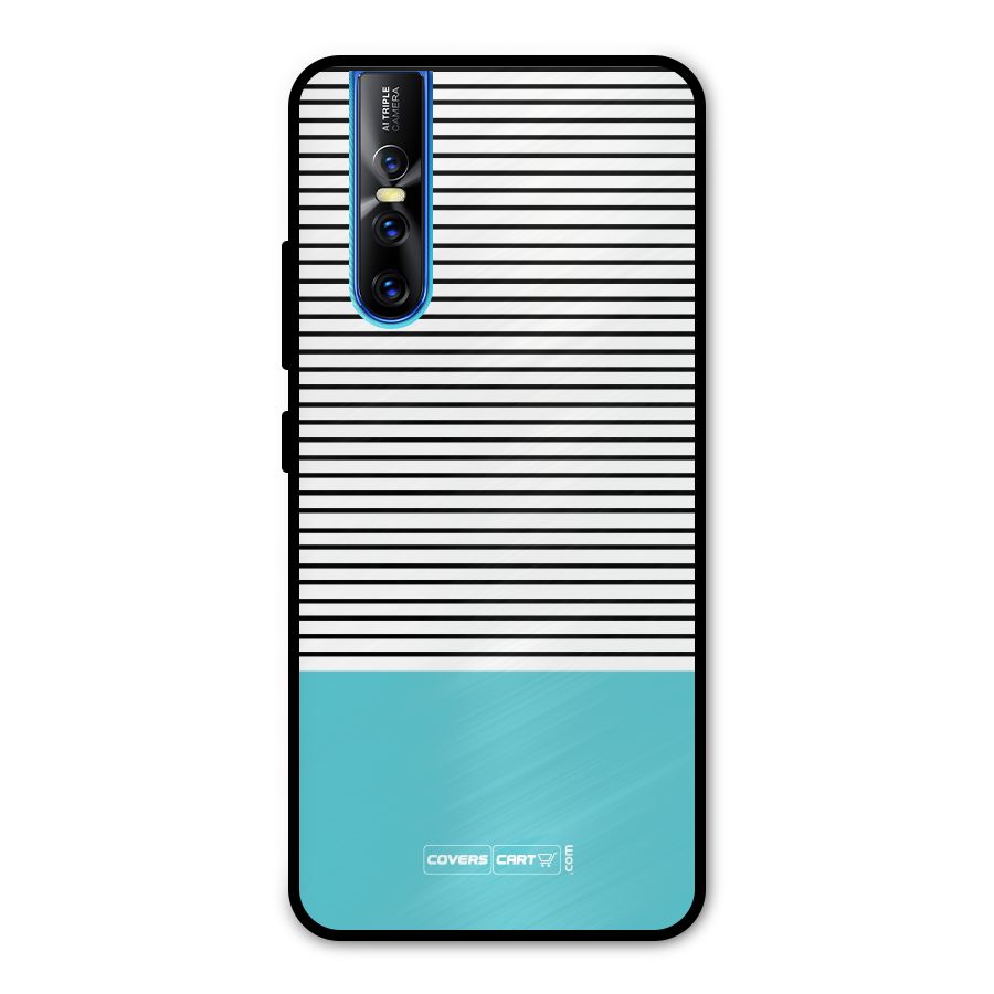 Deep Sky Blue Stripes Metal Back Case for Vivo V15 Pro