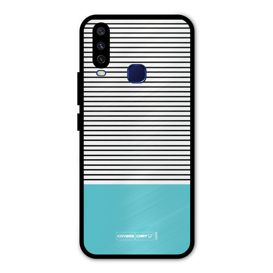Deep Sky Blue Stripes Metal Back Case for Vivo V17