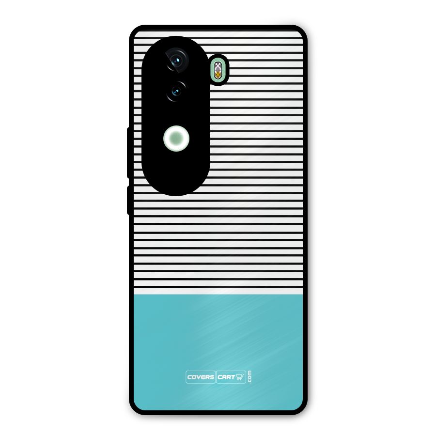 Deep Sky Blue Stripes Metal Back Case for Vivo V40e