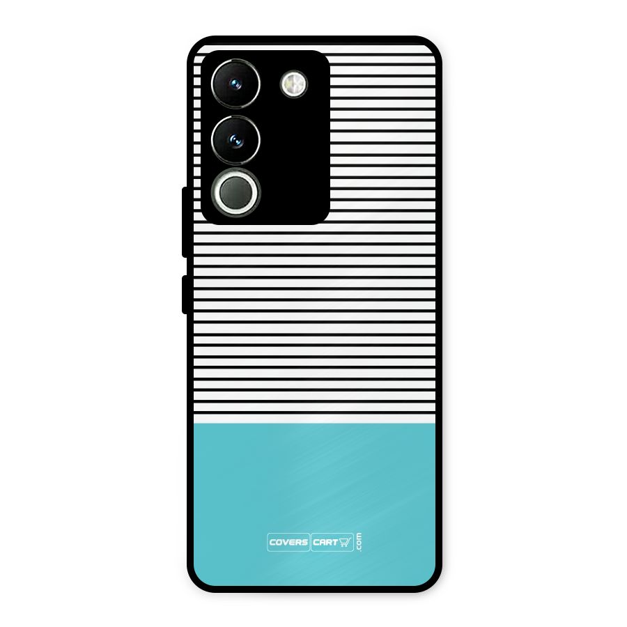 Deep Sky Blue Stripes Metal Back Case for Vivo Y200
