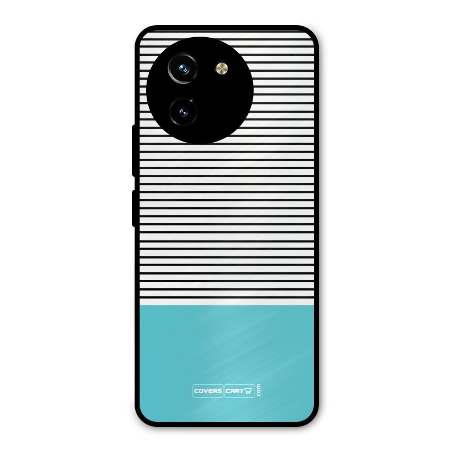 Deep Sky Blue Stripes Metal Back Case for Vivo Y200i
