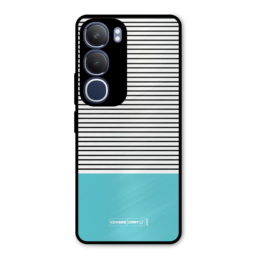 Deep Sky Blue Stripes Metal Back Case for Vivo Y29