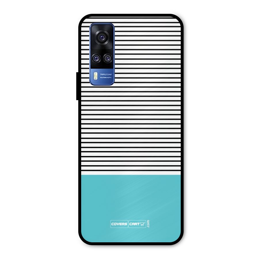 Deep Sky Blue Stripes Metal Back Case for Vivo Y51A