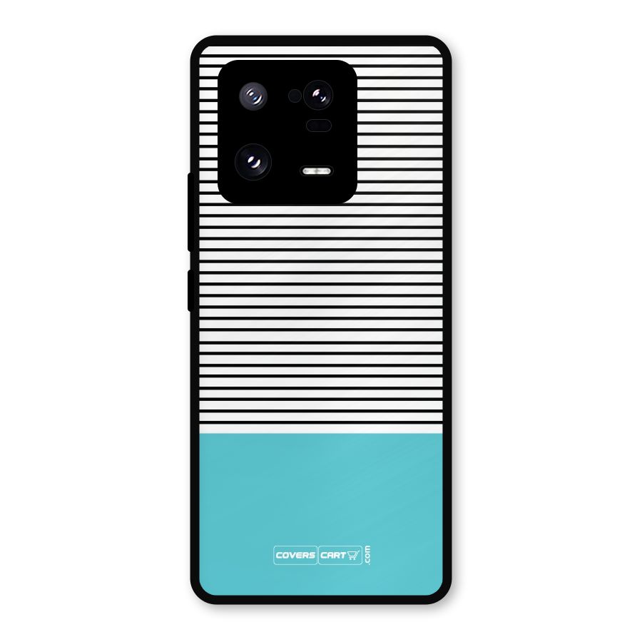 Deep Sky Blue Stripes Metal Back Case for Xiaomi 13 Pro