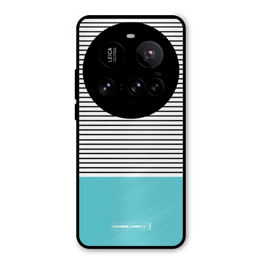 Deep Sky Blue Stripes Metal Back Case for Xiaomi 15 Ultra