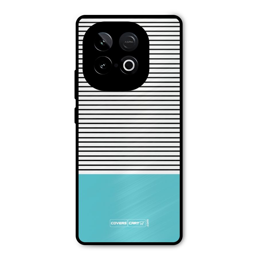 Deep Sky Blue Stripes Metal Back Case for iQOO Neo 10
