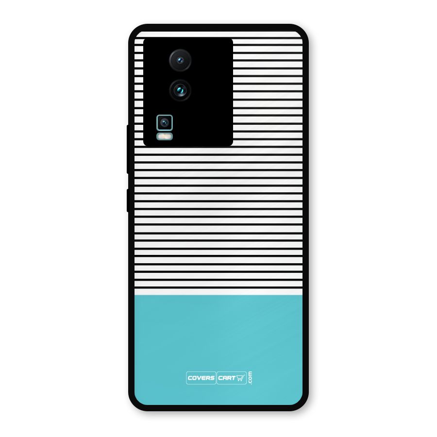Deep Sky Blue Stripes Metal Back Case for iQOO Neo 7