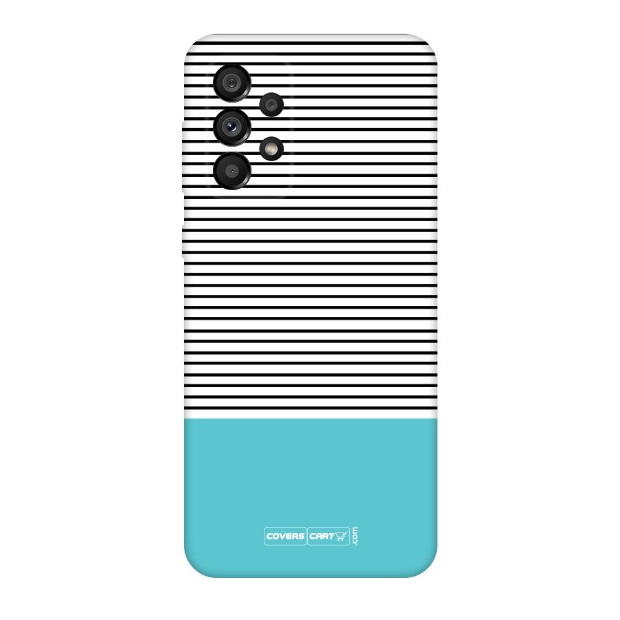 Deep Sky Blue Stripes Original Polycarbonate Back Case for Galaxy A73 5G