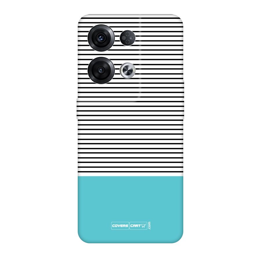Deep Sky Blue Stripes Original Polycarbonate Back Case for Oppo Reno8 Pro 5G