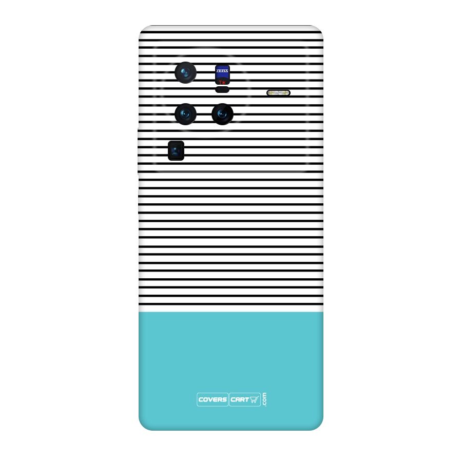 Deep Sky Blue Stripes Original Polycarbonate Back Case for Vivo X80