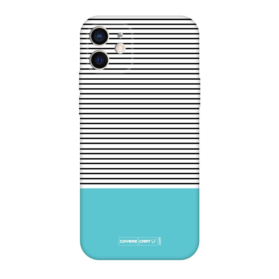 Deep Sky Blue Stripes Original Polycarbonate Back Case for iPhone 12
