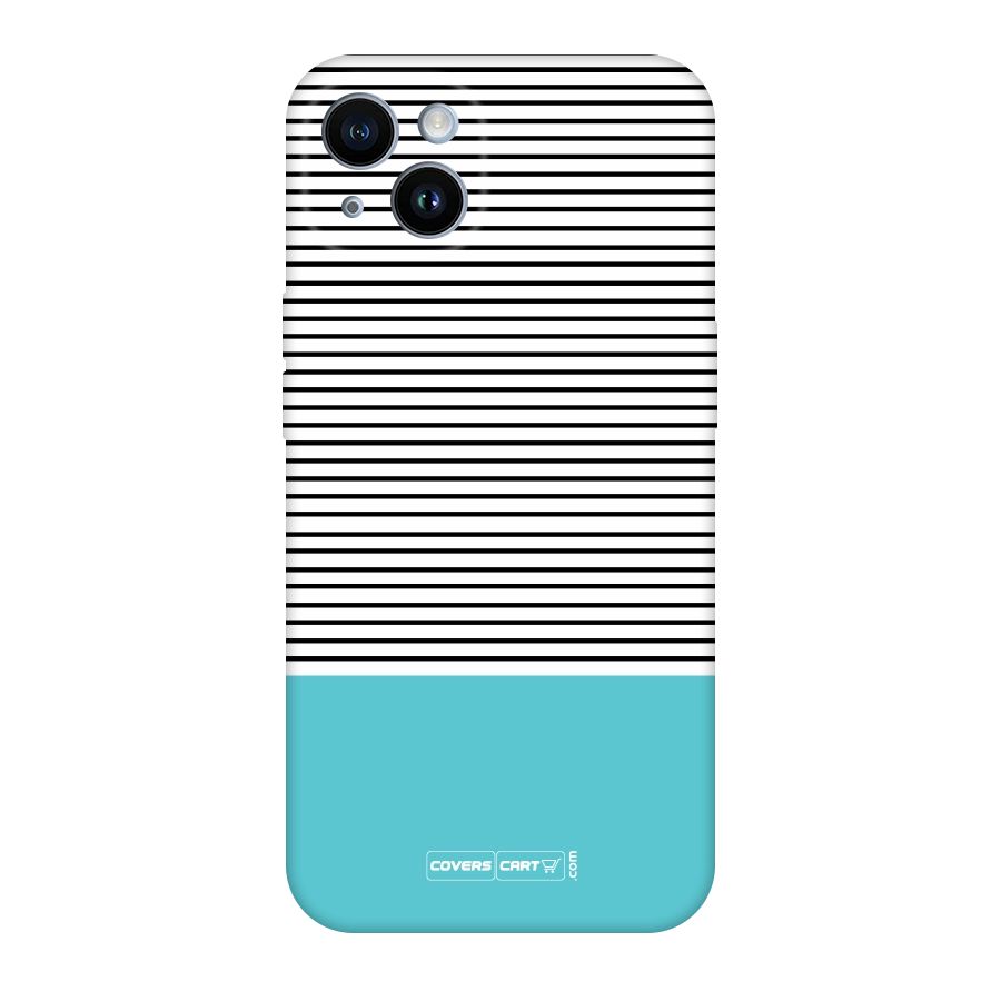 Deep Sky Blue Stripes Original Polycarbonate Back Case for iPhone 14
