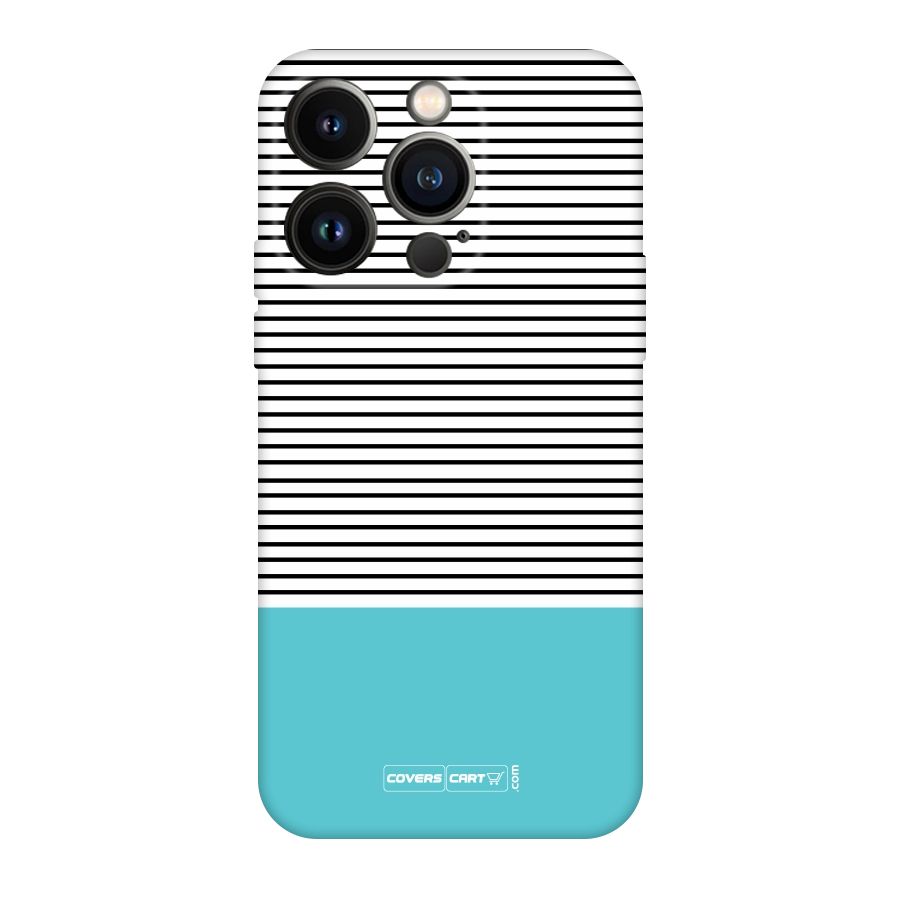 Deep Sky Blue Stripes Original Polycarbonate Back Case for iPhone 14 Pro