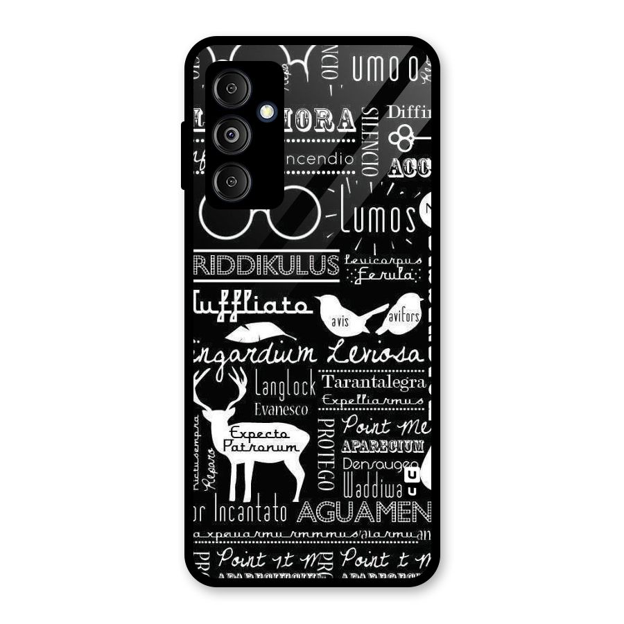 Deer Key Spell Glass Back Case for Galaxy M14 5G