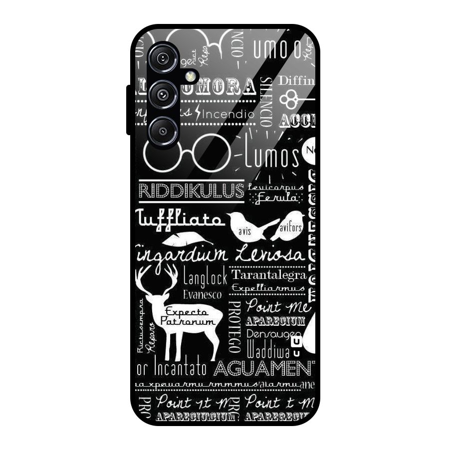 Deer Key Spell Glass Back Case for Galaxy M34 5G
