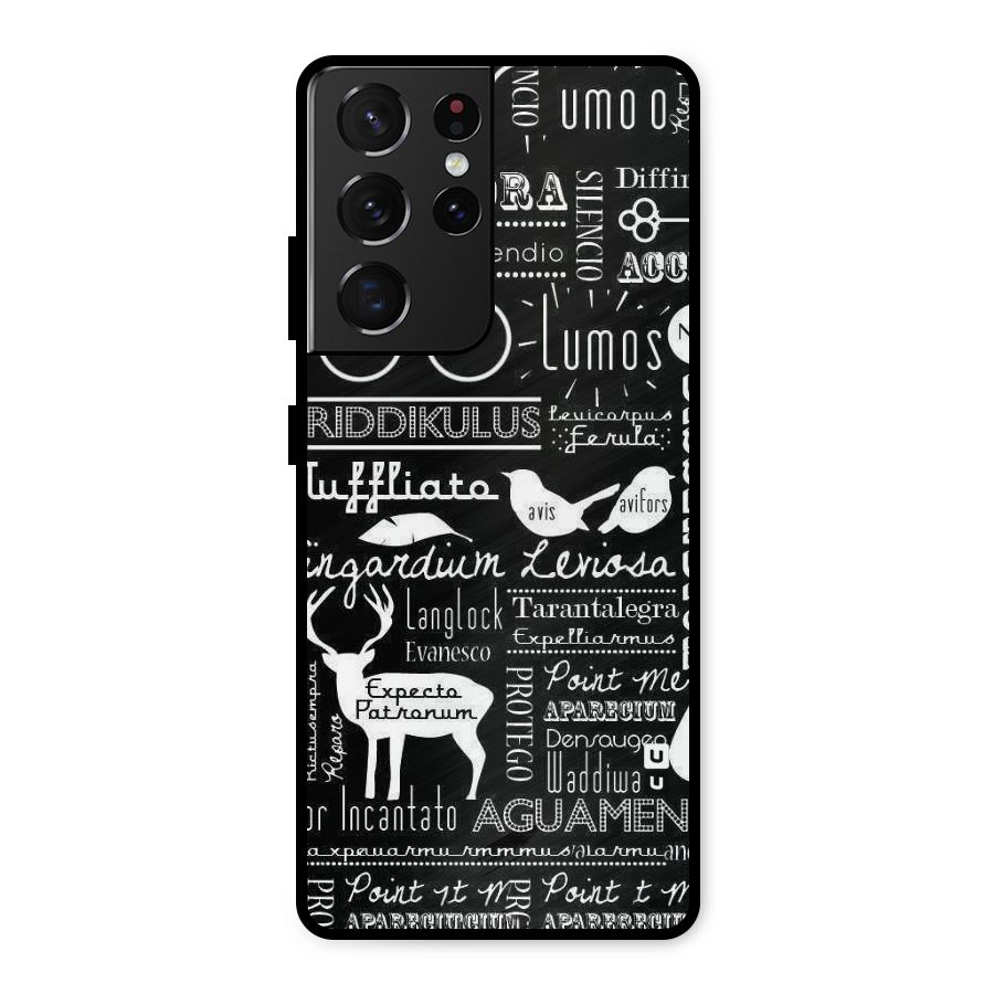 Deer Key Spell Metal Back Case for Galaxy S21 Ultra 5G