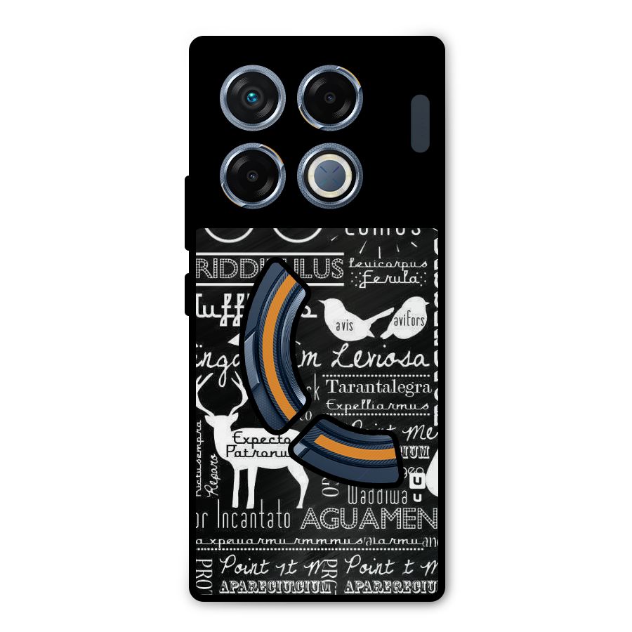 Deer Key Spell Metal Back Case for Infinix GT 20 Pro