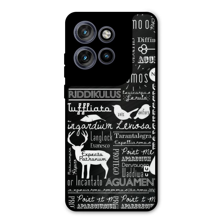Deer Key Spell Metal Back Case for Motorola Edge 50 Neo