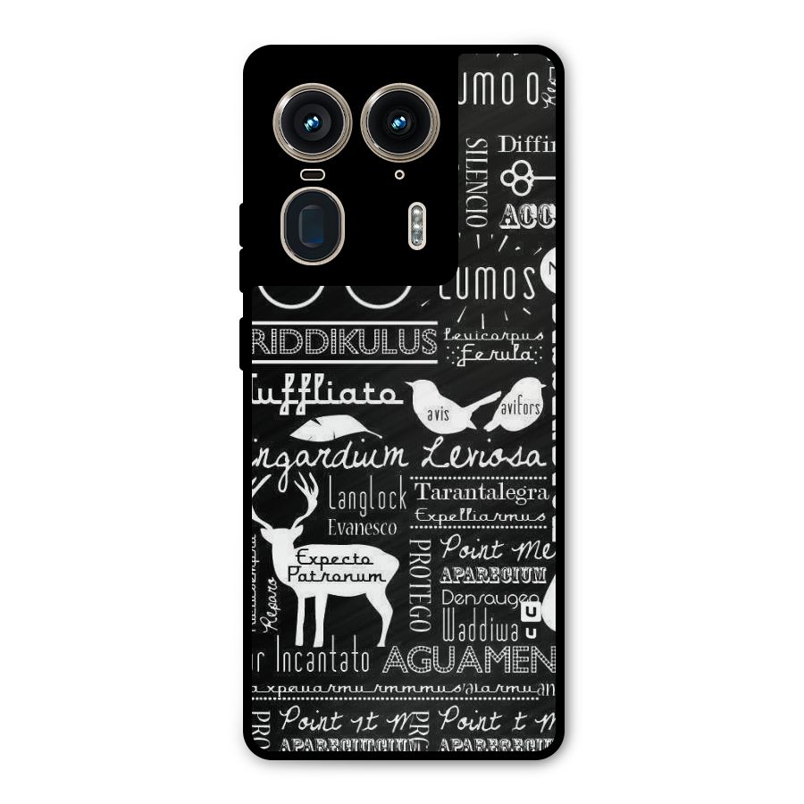 Deer Key Spell Metal Back Case for Motorola Edge 50 Ultra