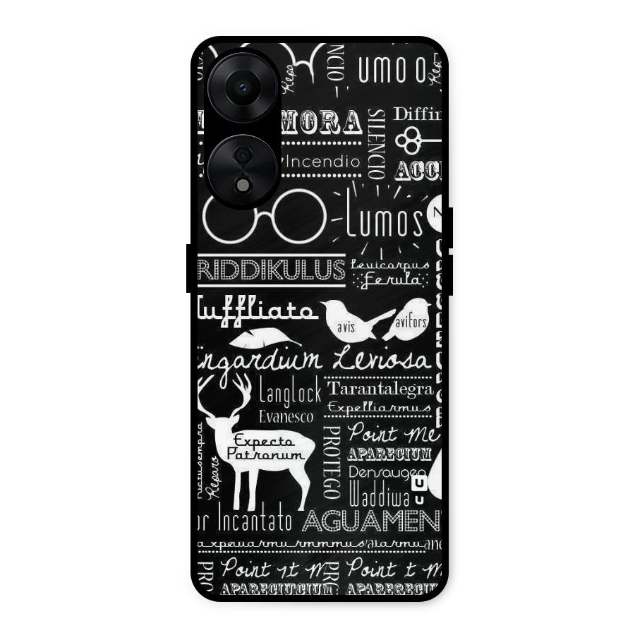 Deer Key Spell Metal Back Case for Oppo A78 5G