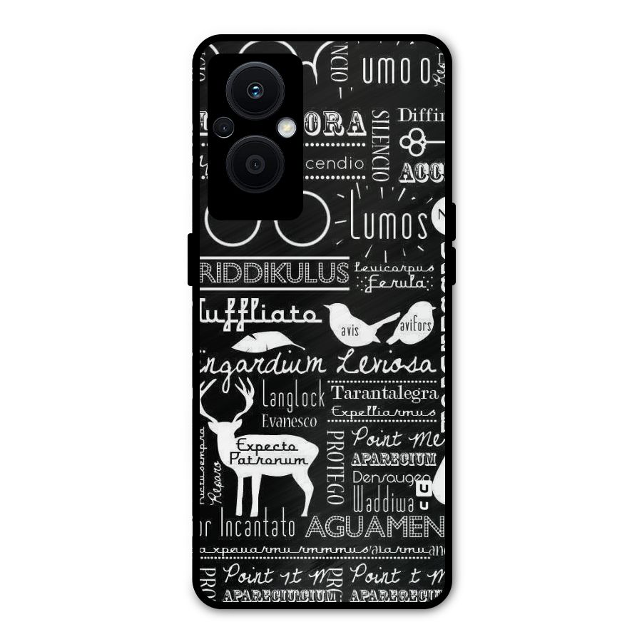 Deer Key Spell Metal Back Case for Oppo F21s Pro 5G