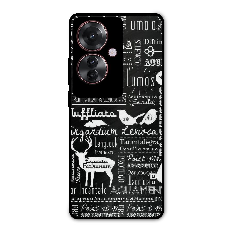 Deer Key Spell Metal Back Case for Oppo F25 Pro