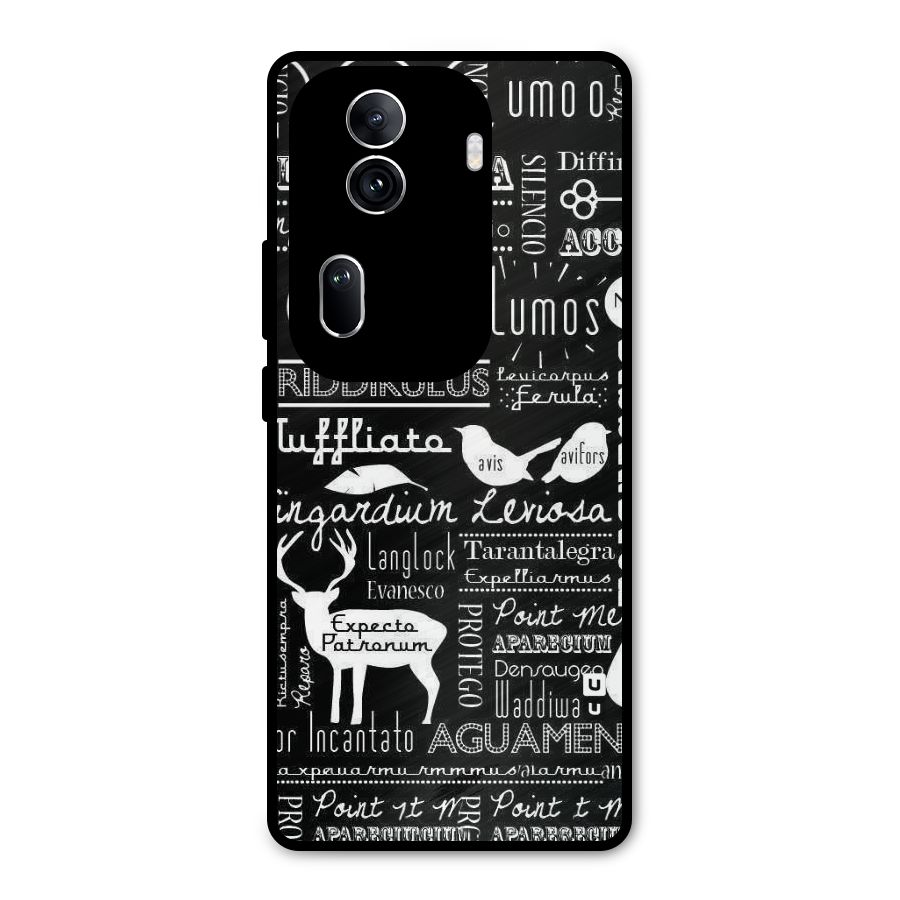 Deer Key Spell Metal Back Case for Oppo Reno11 Pro 5G