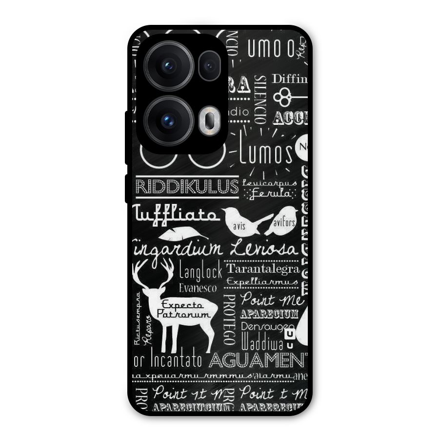 Deer Key Spell Metal Back Case for Oppo Reno13 Pro