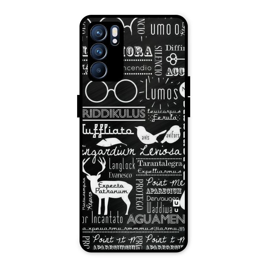 Deer Key Spell Metal Back Case for Oppo Reno6 5G