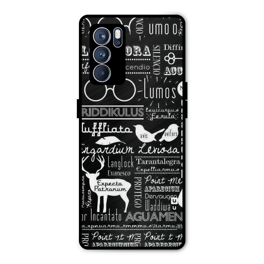 Deer Key Spell Metal Back Case for Oppo Reno6 Pro 5G